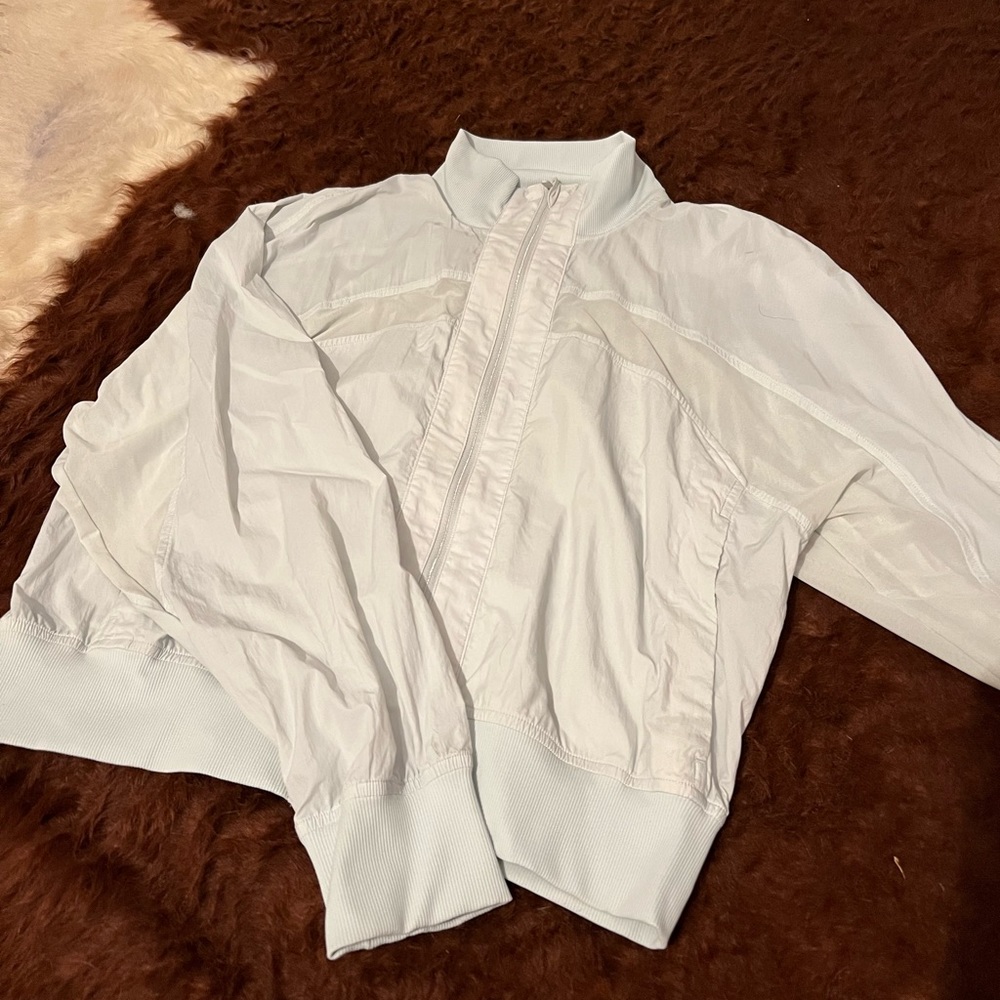 Lulu Lemon light blue cropped running jacket